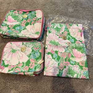 Lilly Pulitzer White Tag with Gold Logo Packing Cube Set